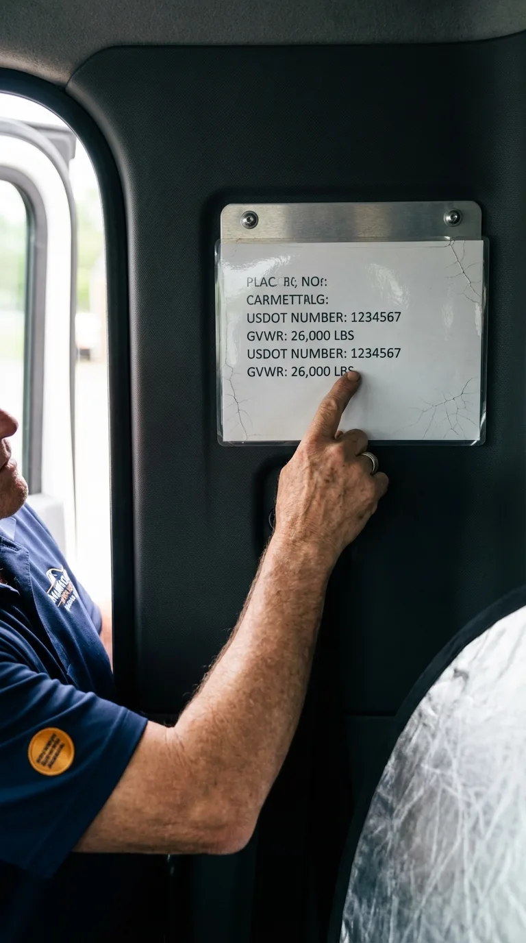 USDOT licensing placard verification in Easton